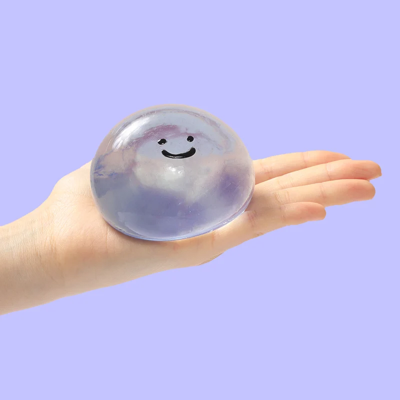 100g Crystal Blue Smile Face Magic Ball Taba Squishy - Image 3