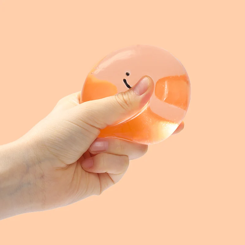 100g Crystal Orange Smile Face Magic Ball Taba Squishy - Image 2