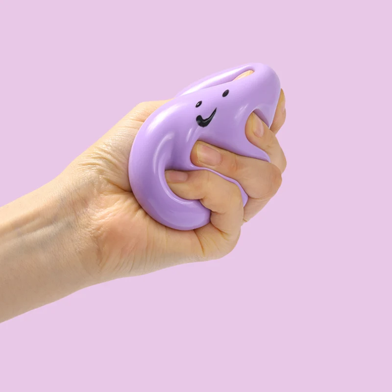 100g Purple Smile Ball Taba Squishy - Image 2