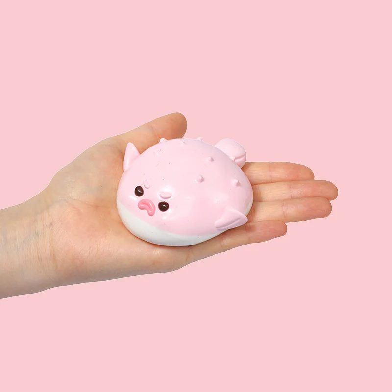 120g Pink Pufferfish Taba Squishy - Image 3
