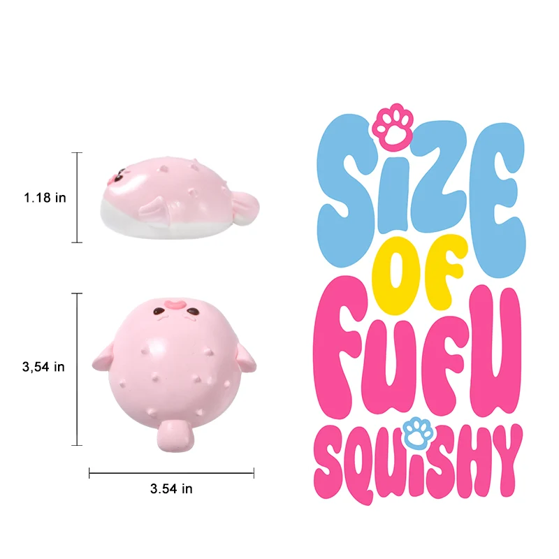 120g Pink Pufferfish Taba Squishy - Image 5