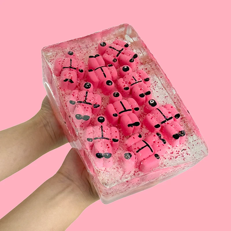 1300g Crystal Cube with Mini Squid Noob Taba Squishy - Image 3