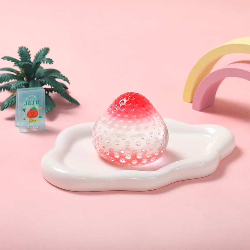 130g Red-Topped Transparent Strawberry Taba Squishy