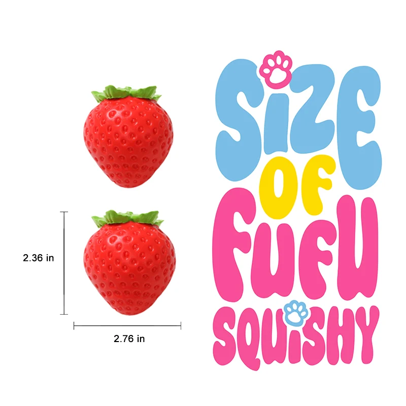 150g Red Strawberry with Leaves Taba Squishy - Image 5