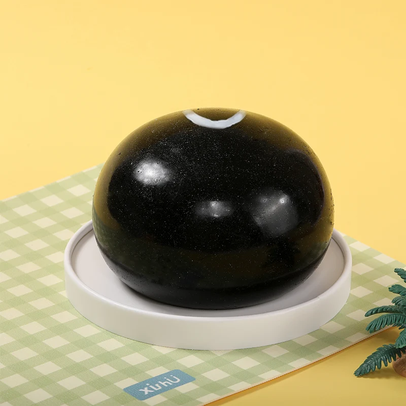 1600g Crystal Black Sparkling Smile Ball Squishy - Image 4