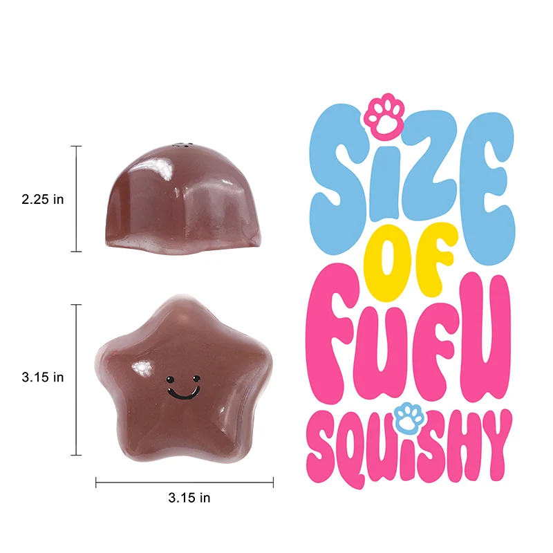 180g Crystal Chocolate Transparent Smiley Star Taba Squishy - Image 5