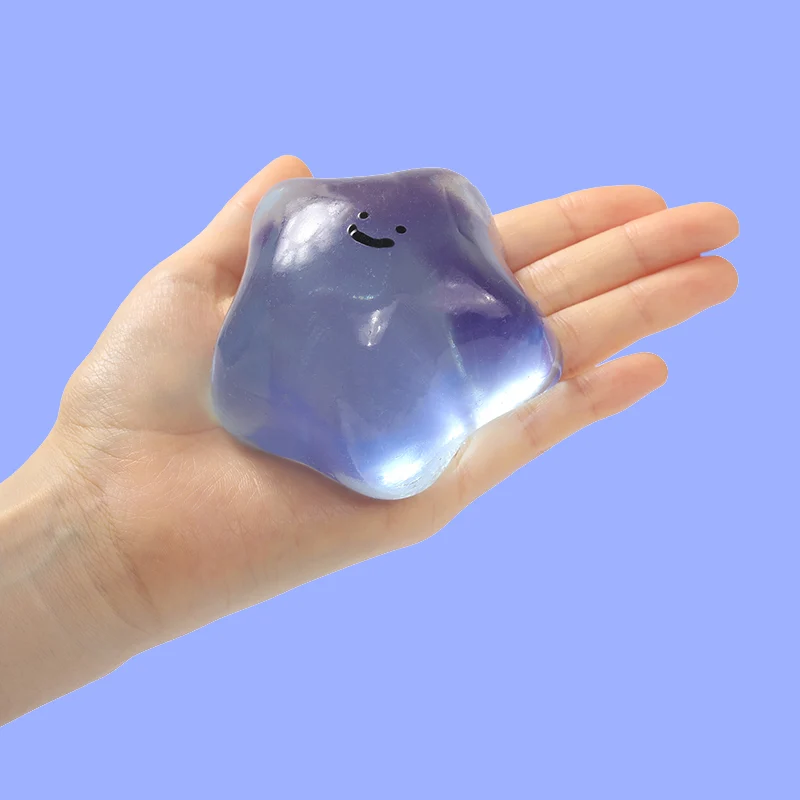 180g Crystal Blue Transparent Smiley Star Taba Squishy - Image 3