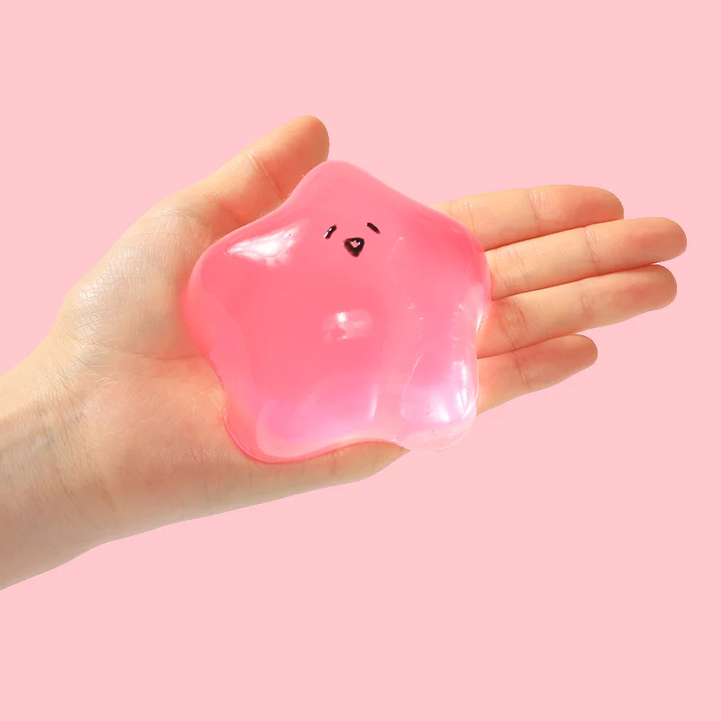 180g Pink Transparent Gudetama Star Taba Squishy - Image 3