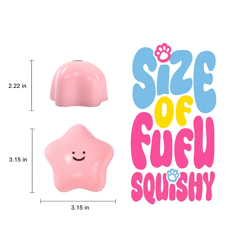 185g Pink Smiley Face Star Taba Squishy - Image 5