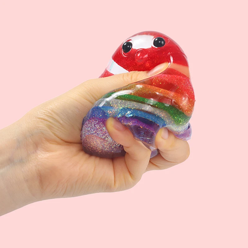 200g Crystal Rainbow Cute Chicken Taba Squishy - Image 2