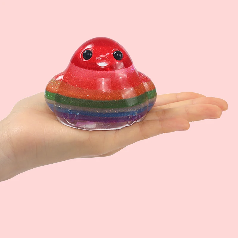 200g Crystal Rainbow Cute Chicken Taba Squishy - Image 3