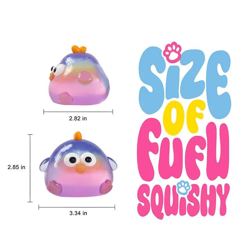 200g Crystal Rainbow Fat Chicken Taba Squishy - Image 5