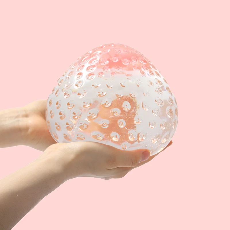 2100g Crystal Strawberry with Pink Top Taba Squishy - Image 3