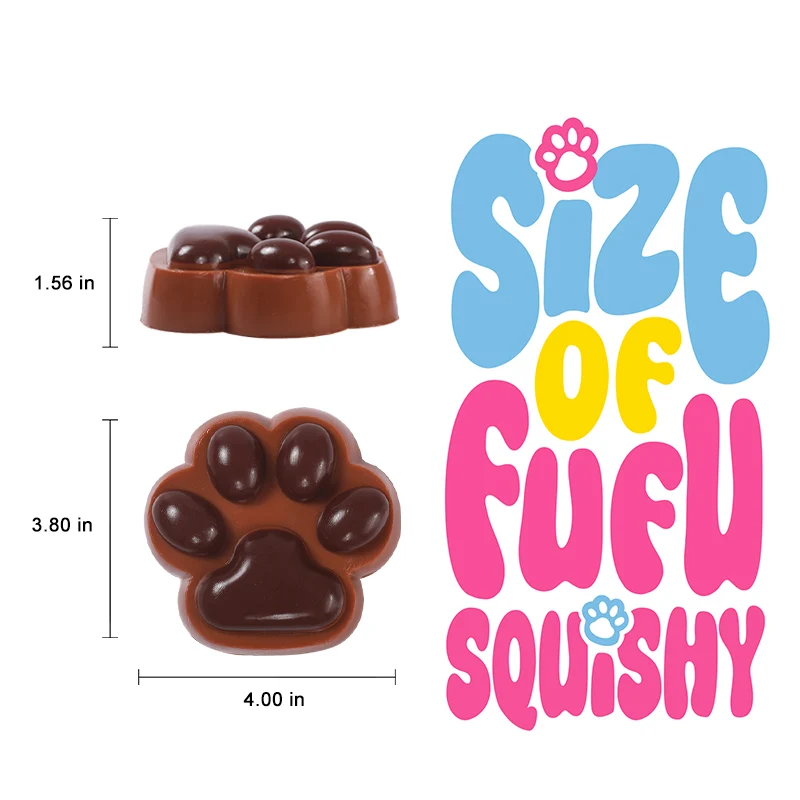 230g Chocolate Cat Paw Taba Squishy - Image 5