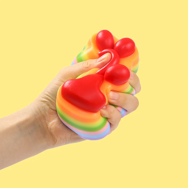 230g Orange Rainbow Cat Paw Taba Squishy - Image 2