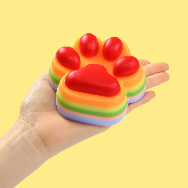 230g Orange Rainbow Cat Paw Taba Squishy - Image 3