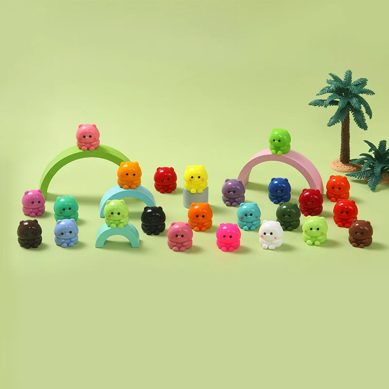 24pc Mini Colorful Pig Taba Squishy