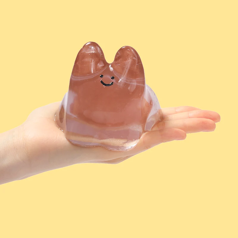 250g Crystal Chocolate Smile Face Bunny Taba Squishy - Image 3