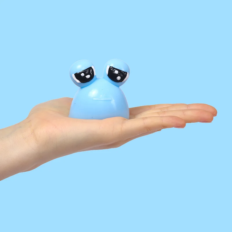 70g Blue Sad Frog Pou Taba Squishy - Image 3