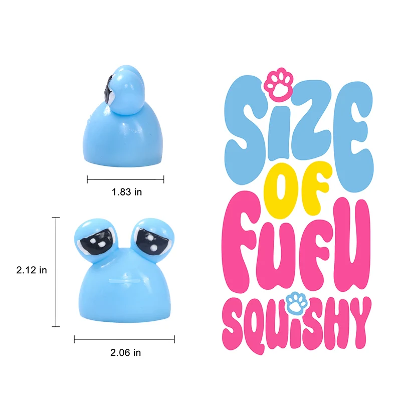 70g Blue Sad Frog Pou Taba Squishy - Image 5
