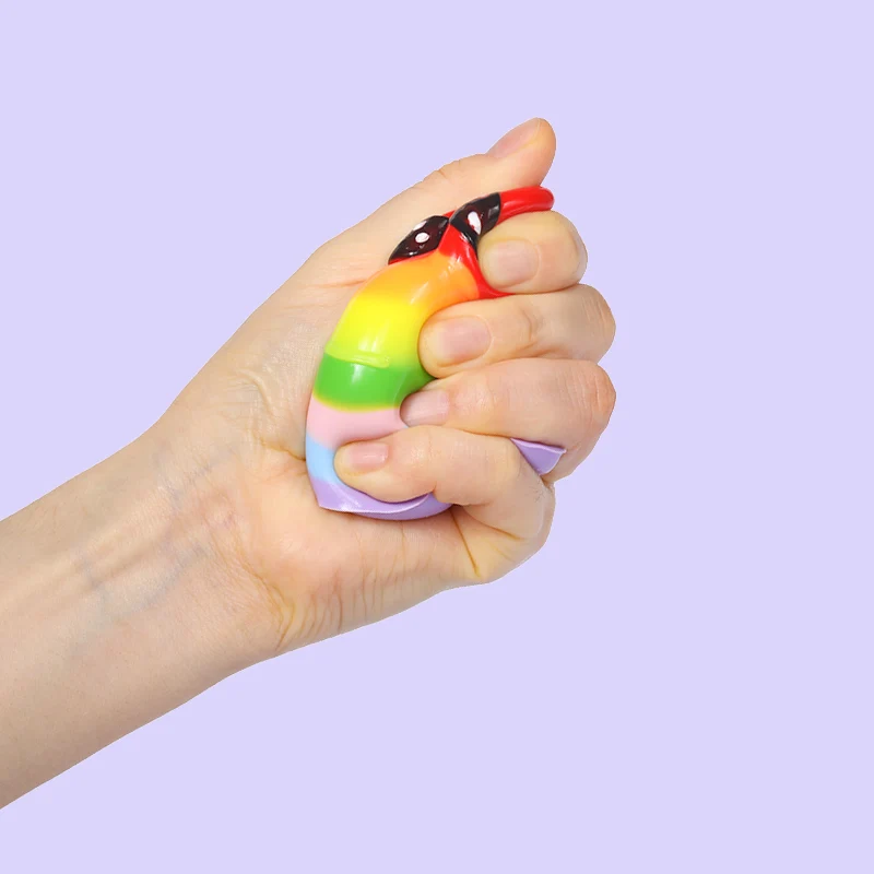 70g Rainbow Sad Frog Pou Taba Squishy - Image 2