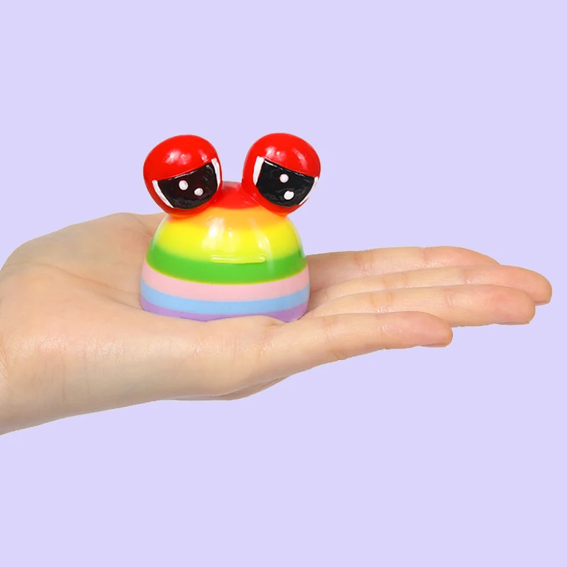 70g Rainbow Sad Frog Pou Taba Squishy - Image 3