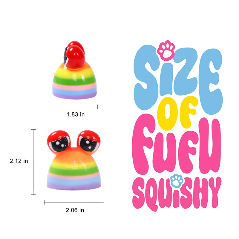 70g Rainbow Sad Frog Pou Taba Squishy - Image 5