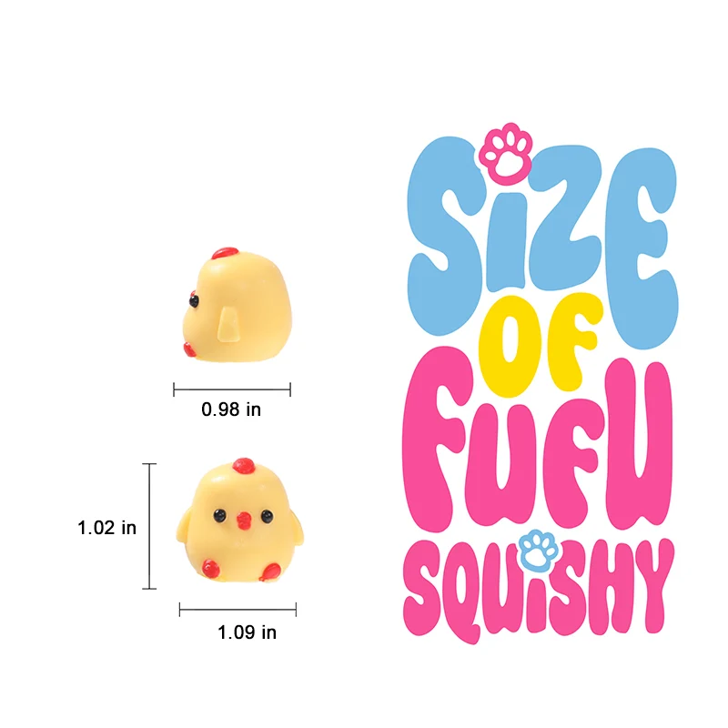 7pc Mini Rainbow Chicken Taba Squishy - Image 5