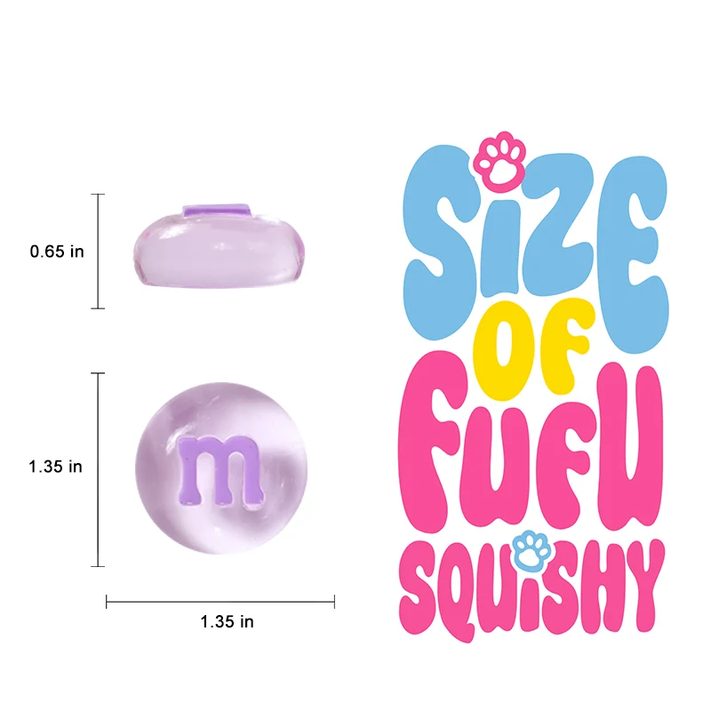 7PC Rainbow Crystal M&M Taba Squishy - Image 5