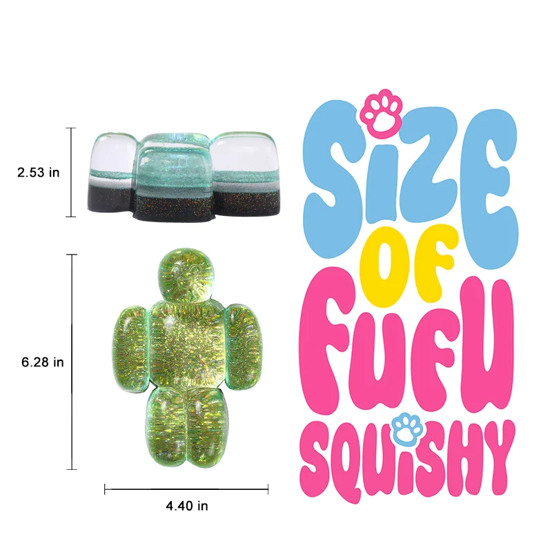 800g Crystal Sparkling Yellow Green Robolx Noob Squishy - Image 5
