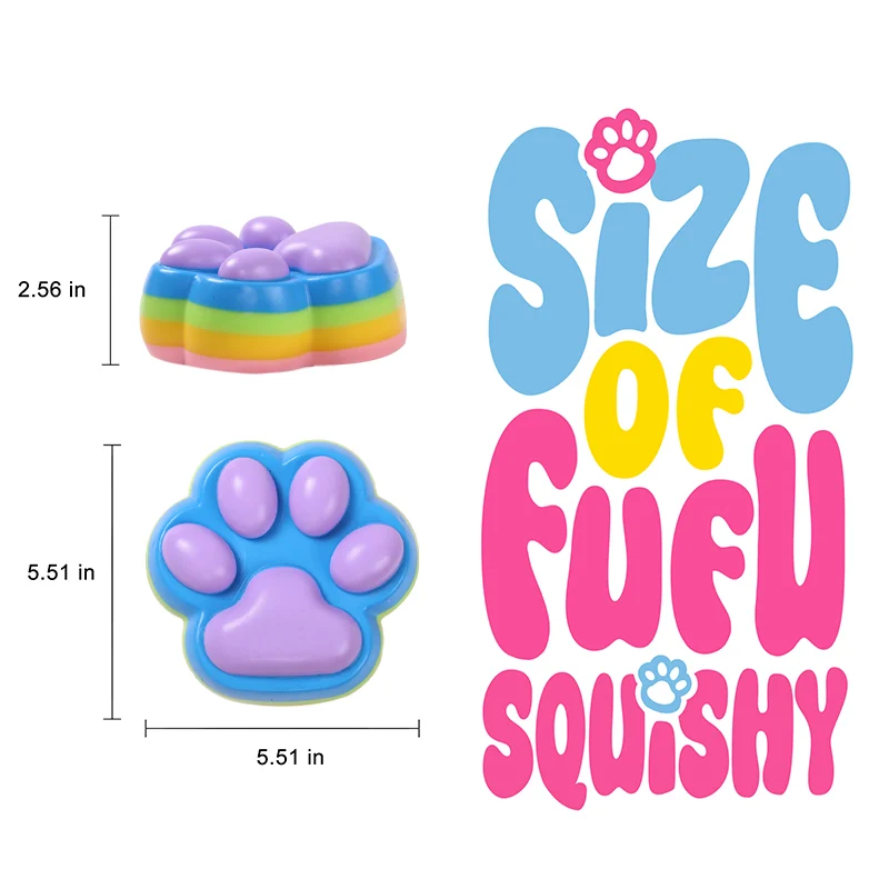 800g Super Large Rainbow Gradient Layered Cat Paw Squishy - Image 5