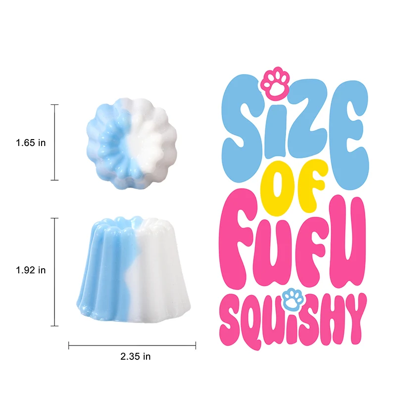 Blue and White Kneading Pudding Taba Squishy - Image 5