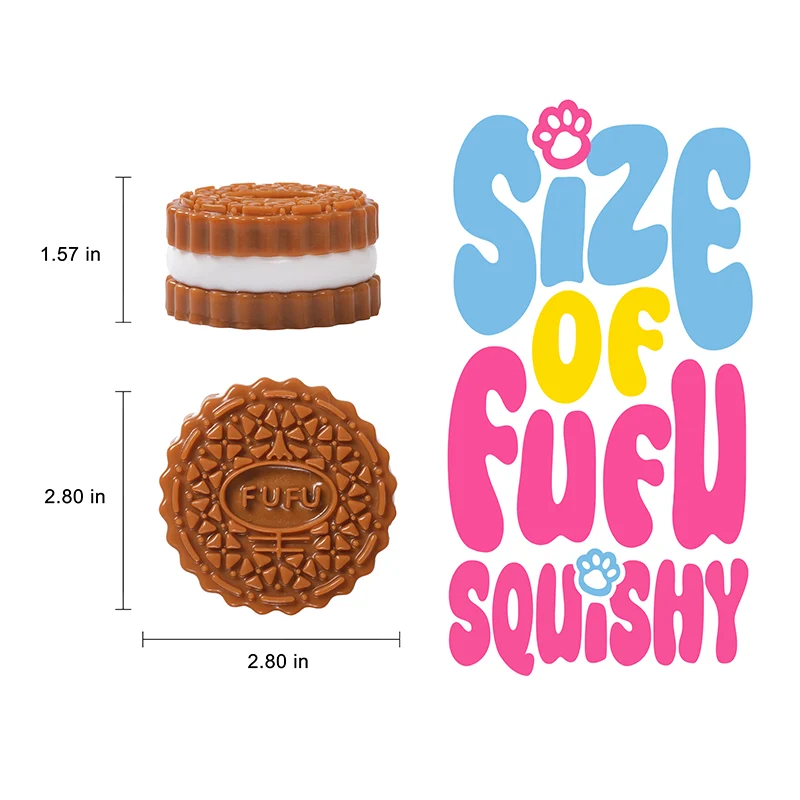 200g Chocolate Heart FUFU Cookie Taba Squishy - Image 5