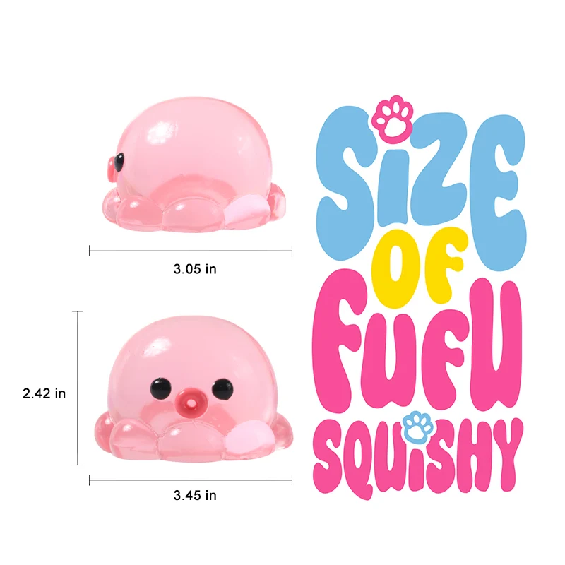 Crystal Pink Octopus Taba Squishy - Image 5