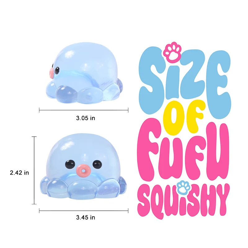 Crystal Blue Octopus Taba Squishy - Image 5
