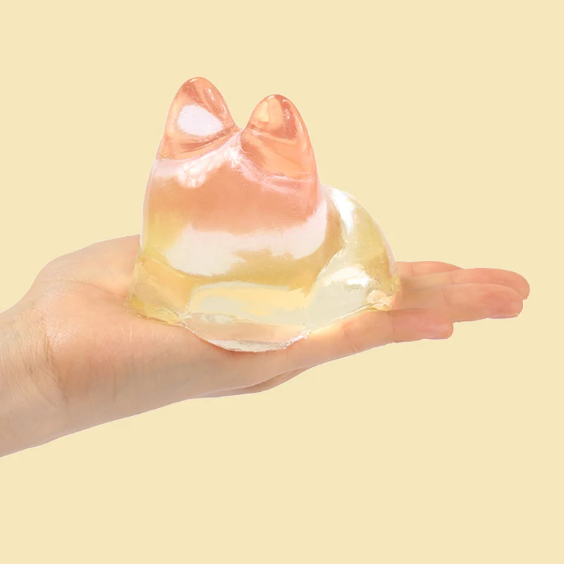 250g Crystal Yellow Faceless Bunny Taba Squishy - Image 3