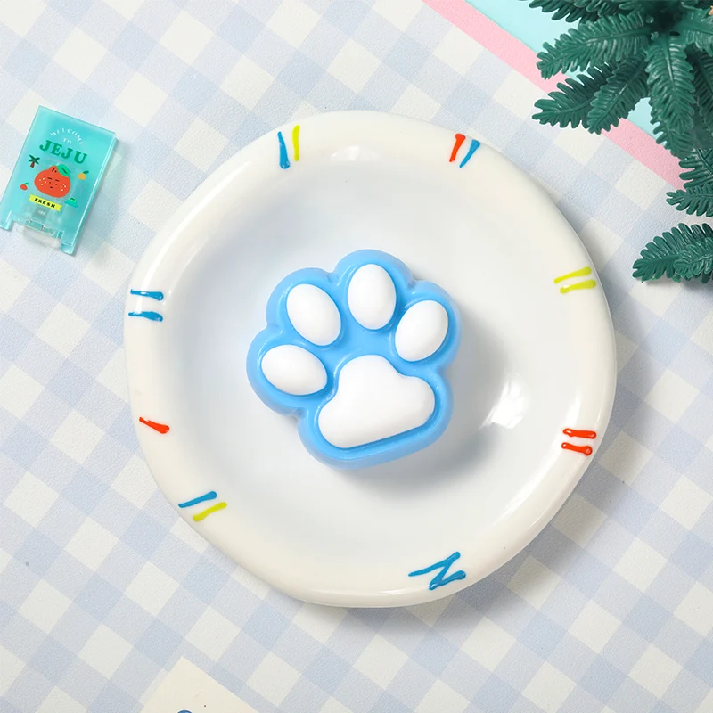 Deep Blue Based White Cat Paw Taba Squishy - Image 4