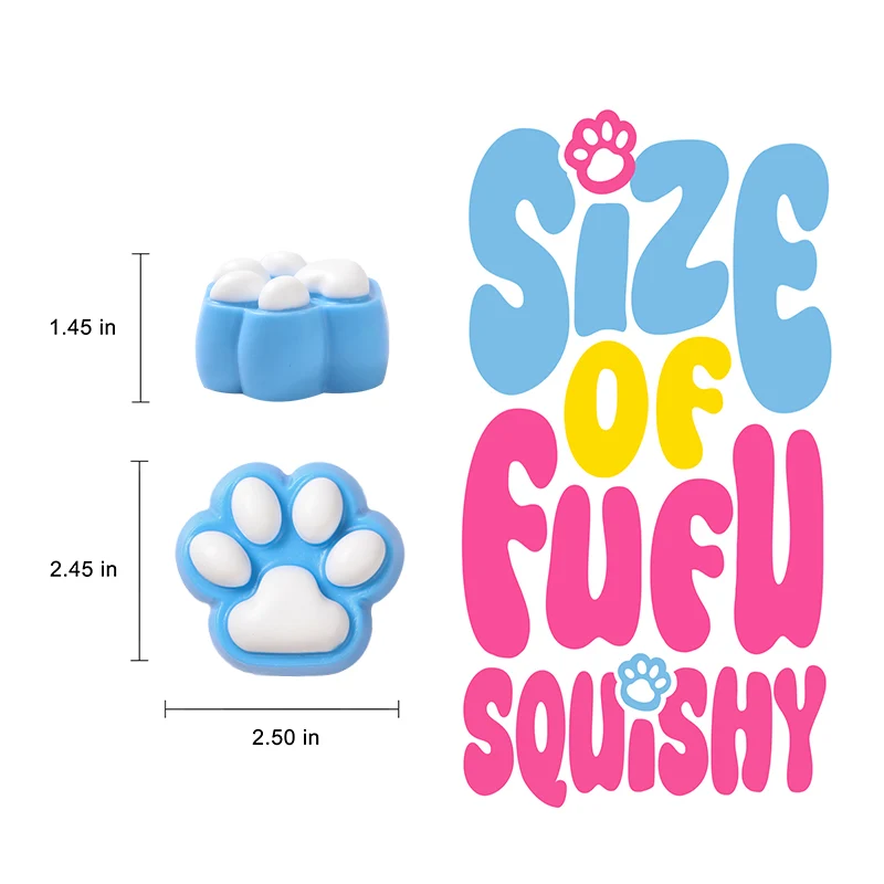 Deep Blue Based White Cat Paw Taba Squishy - Image 5
