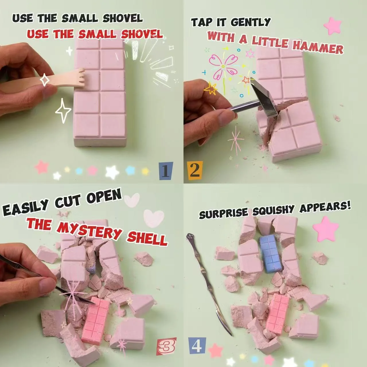 FUFUSQUISHY Chocolate Bar Squishy Dig Kit - Image 4