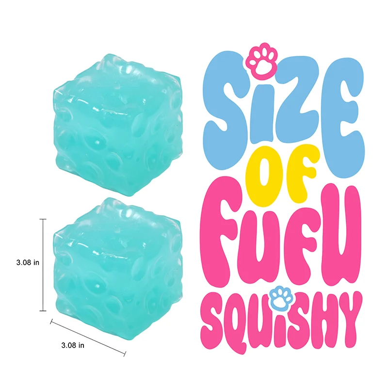 FUFUSQUISHY Crystal Ocean Jumbo Cheese Squishy  Original Sensory - Image 3