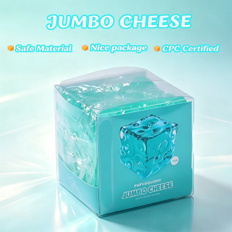 FUFUSQUISHY Crystal Ocean Jumbo Cheese Squishy  Original Sensory - Image 5