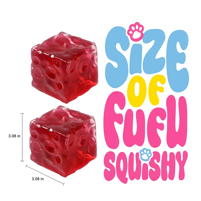 FUFUSQUISHY Crystal Red Jumbo Cheese Squishy Original Sensory - Image 3