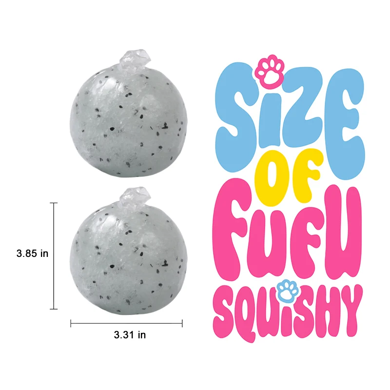 FUFUSQUISHY Gray Sesame Stress Ball - Image 4