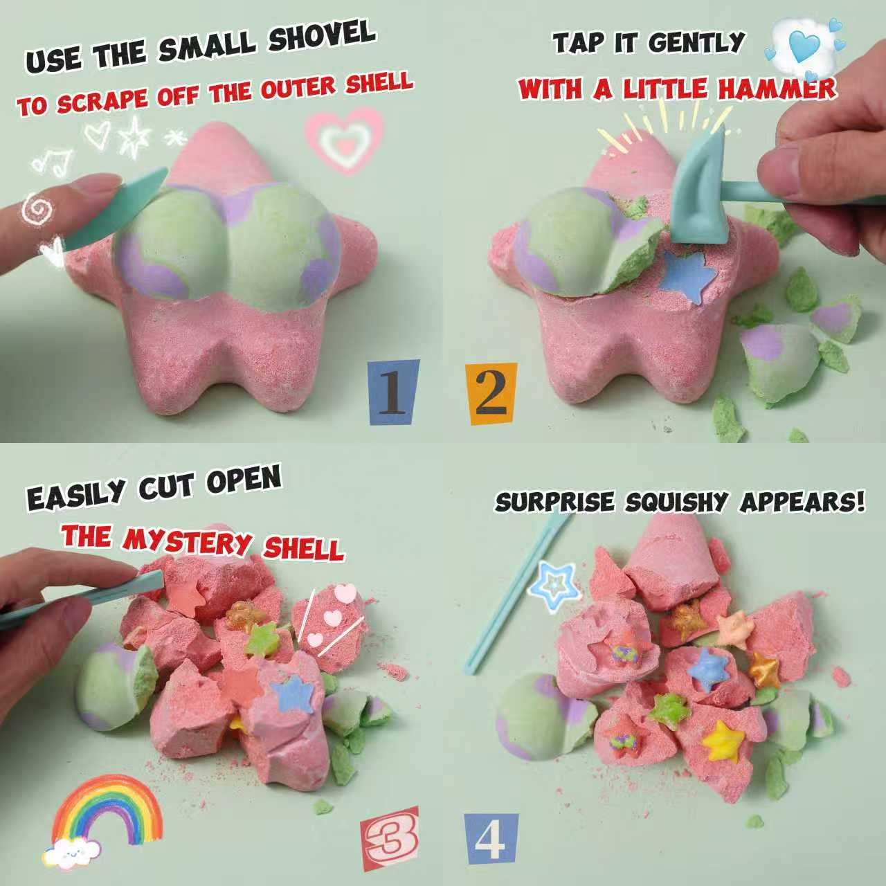 FUFUSQUISHY Patrick Star with Pants Squishy Dig Kit - Image 4