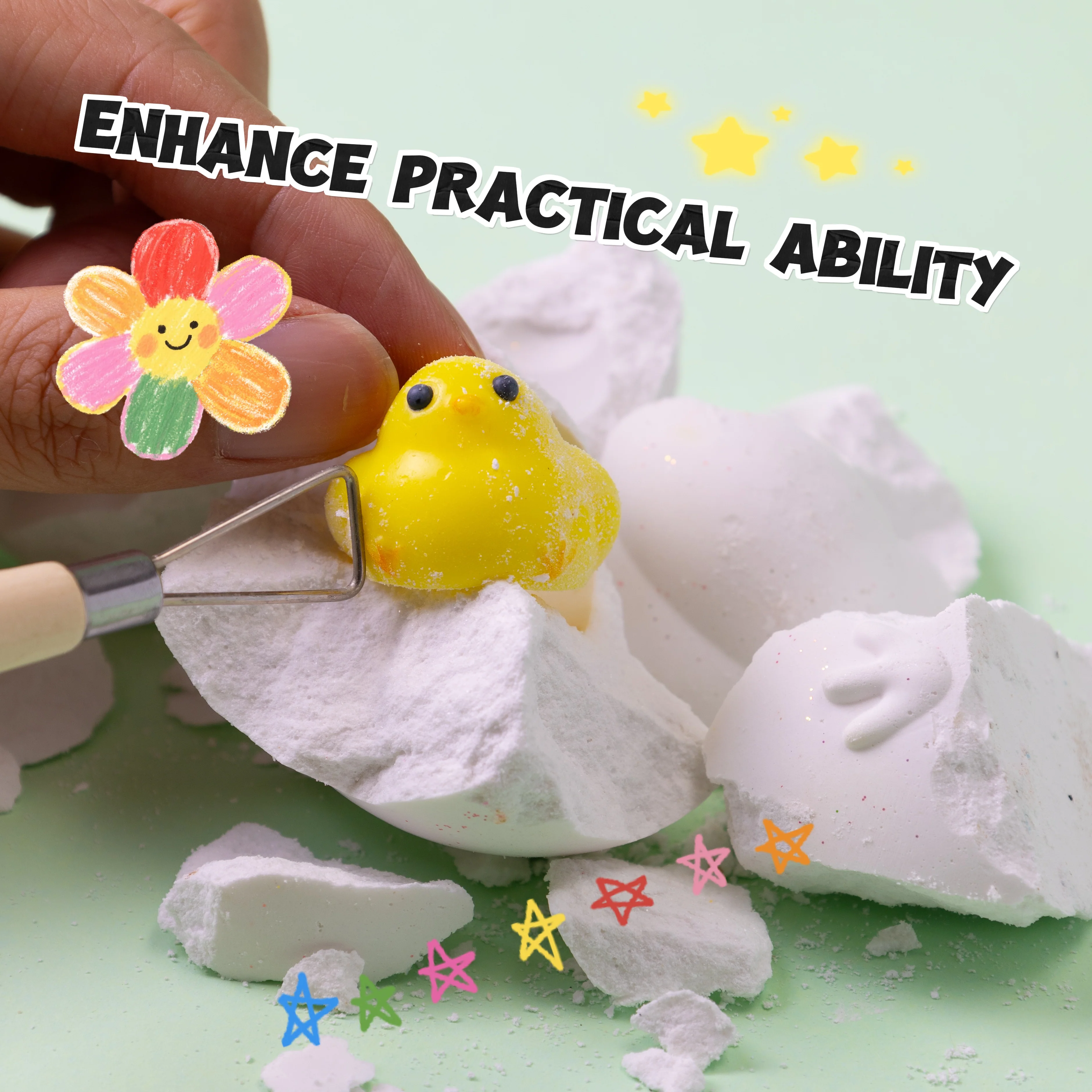 FUFUSQUISHY White Chicken Squishy Dig Kit - Image 3