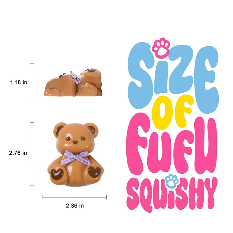 Little Brown Heart Bear Taba Squishy - Image 5