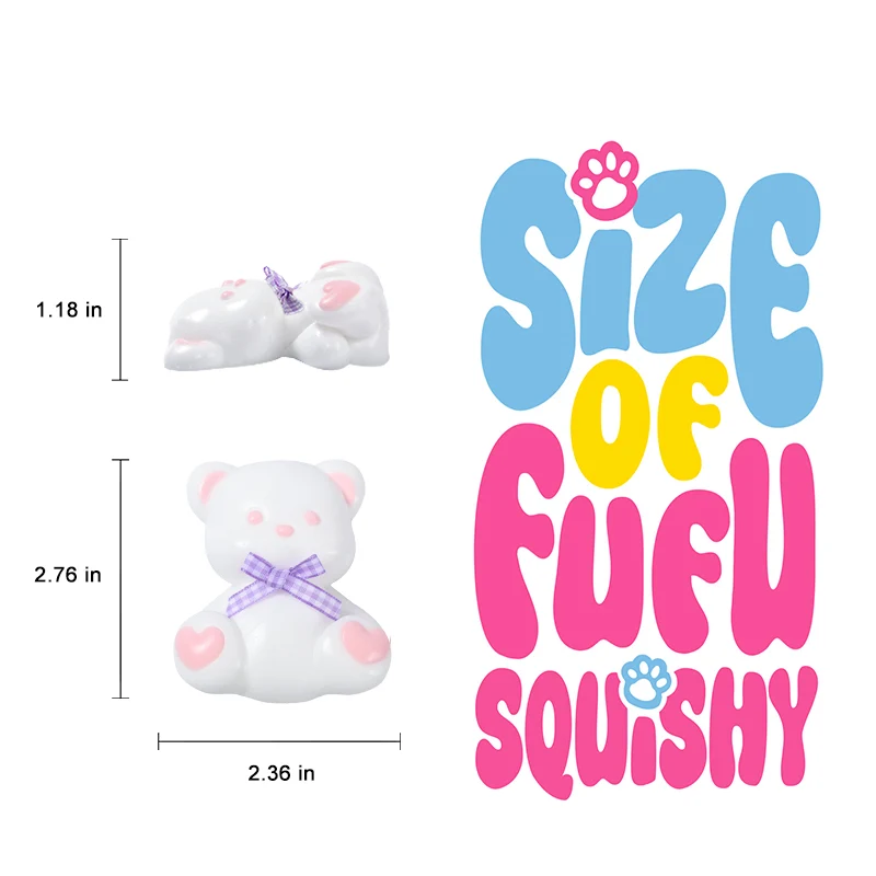 Little White Heart Bear Taba Squishy - Image 5