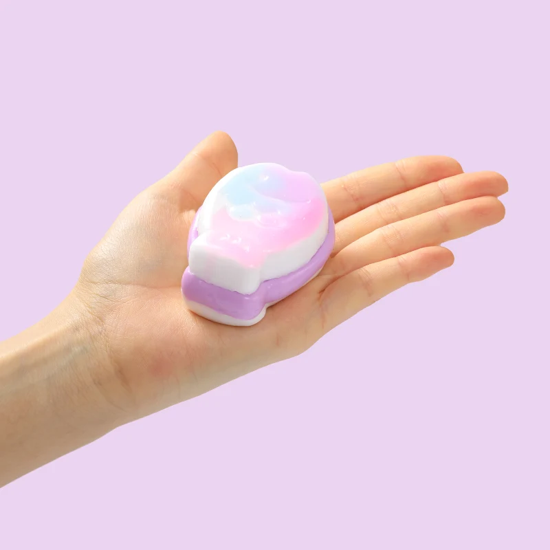 Pink and Purple Macaron Swirled Taiyaki Taba Squishy - Image 3