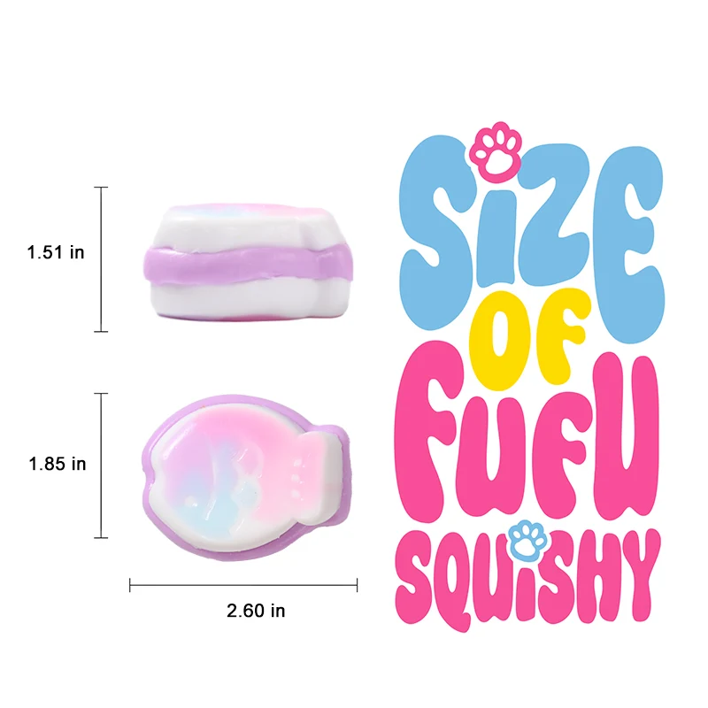 Pink and Purple Macaron Swirled Taiyaki Taba Squishy - Image 5