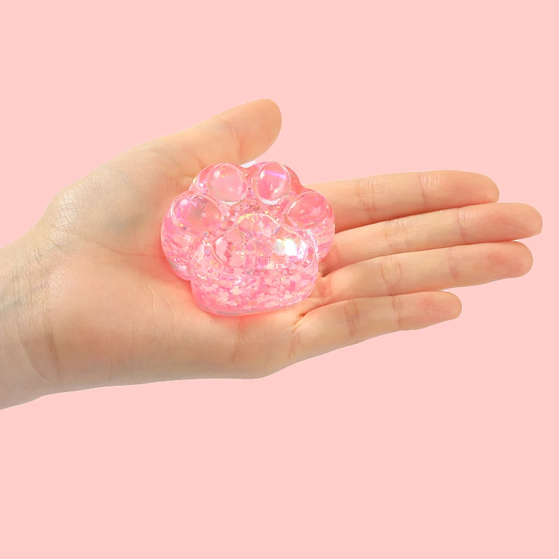 Pink Sparkling Paw Taba Squishy - Image 3